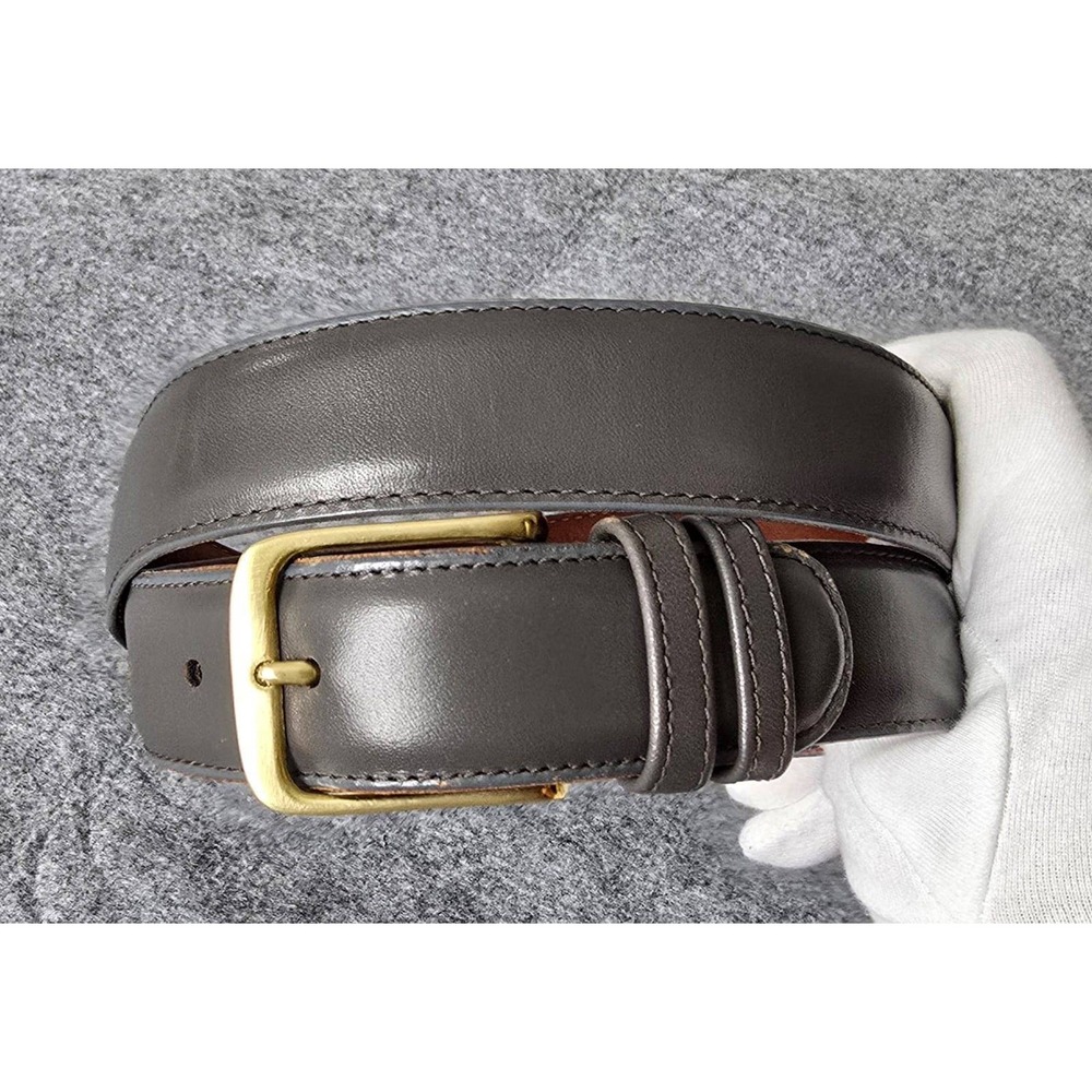 Vintage Coach Burnished Leather Dress Belt #5800 in Gray / Brass Unisex Sz 32